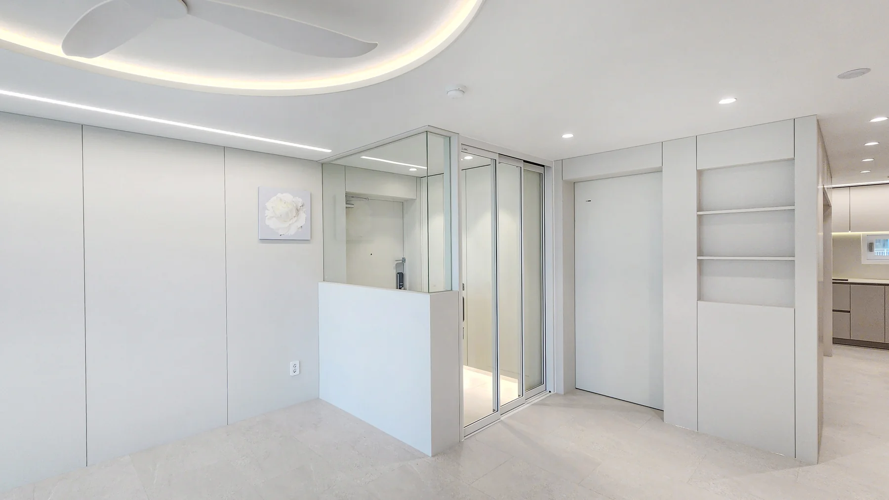 진로비치아파트 현관 시공 모습